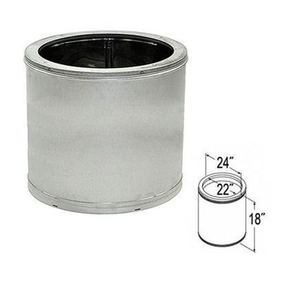 22" x 18" DuraTech Galvanized Chimney Pipe - 22DT-18
