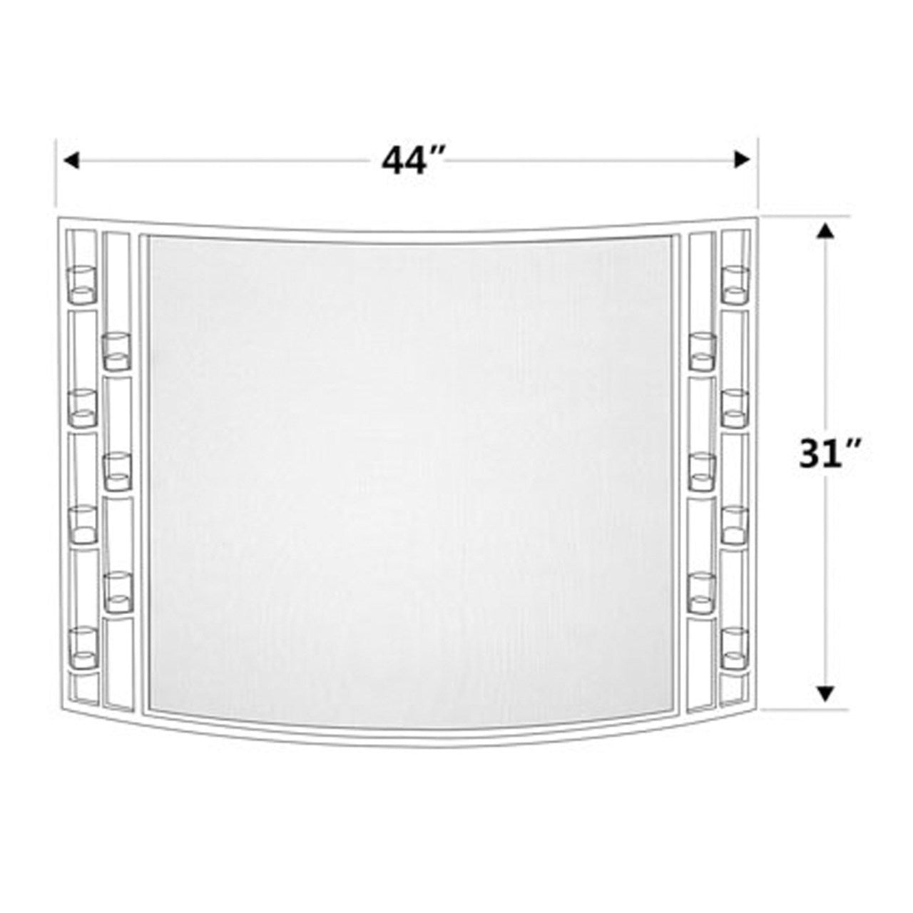 Pilgrim Matte Black 44" x 31" Tea Light Bowed Fireplace Screen - 18340