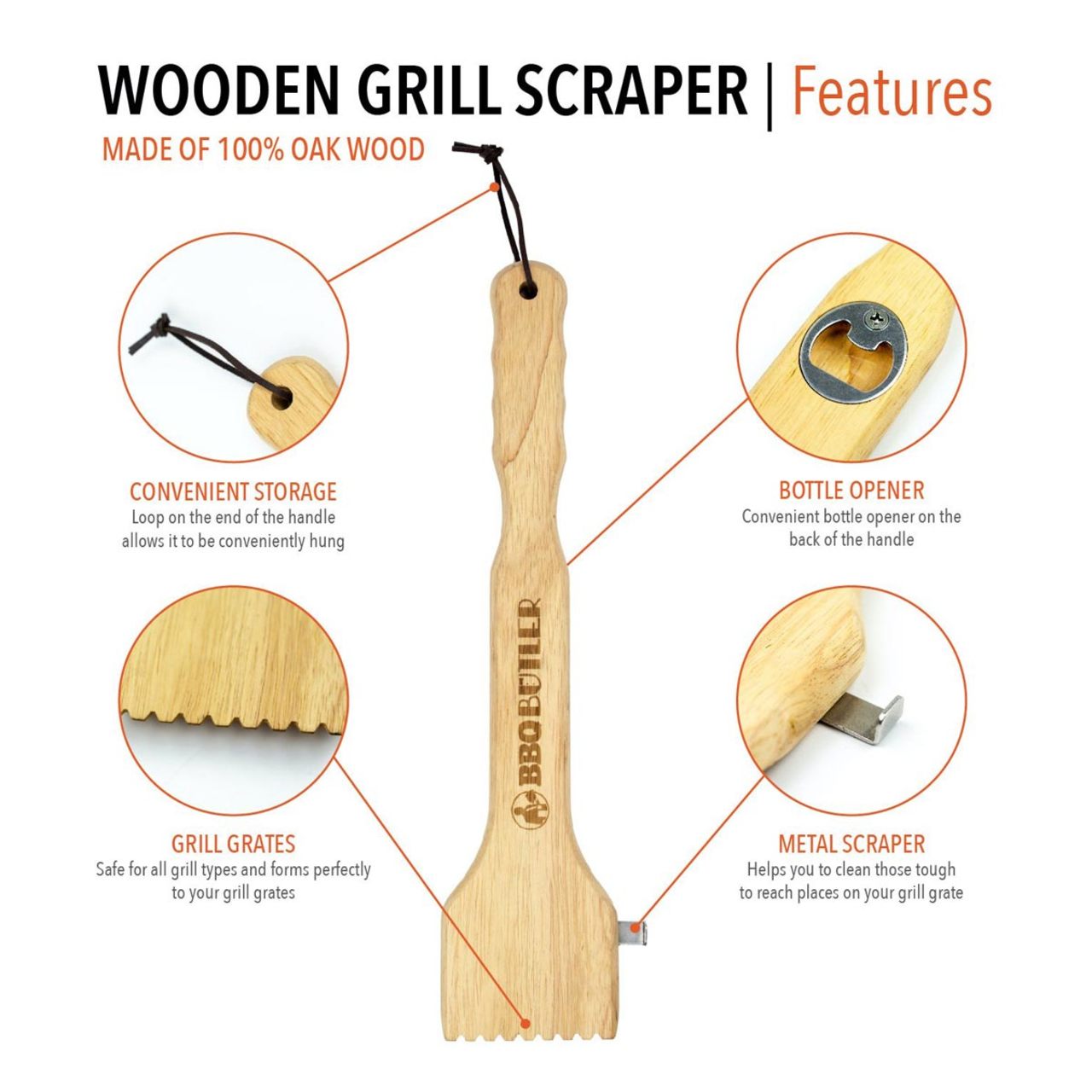 Wooden BBQ Scraper