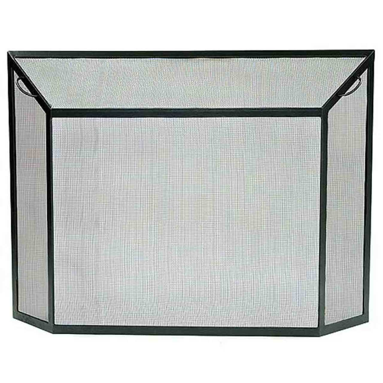 Medium Graphite Powdercoat Spark Guard Fireplace Screen - 39 1/2" W x 29 1/2" H