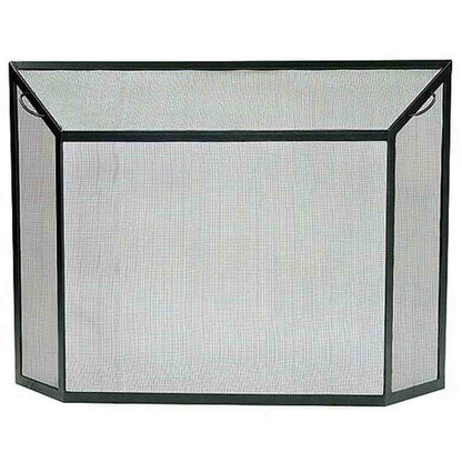 Medium Graphite Powdercoat Spark Guard Fireplace Screen - 39 1/2" W x 29 1/2" H