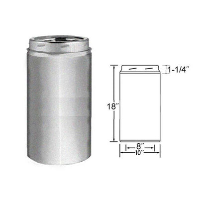 8" x 18" Selkirk Galva-Temp Galvanized Chimney Pipe - 208018G