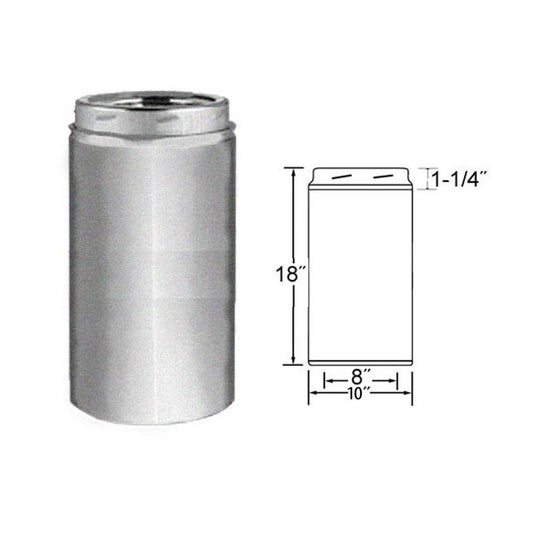 8" x 18" Selkirk Galva-Temp Galvanized Chimney Pipe - 208018G
