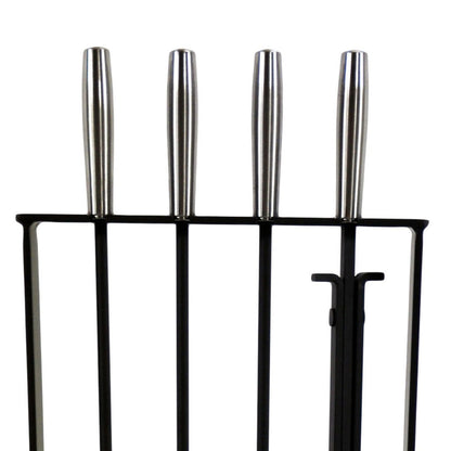 Pilgrim 5 Piece Modern Fireplace Toolset - Matte Black