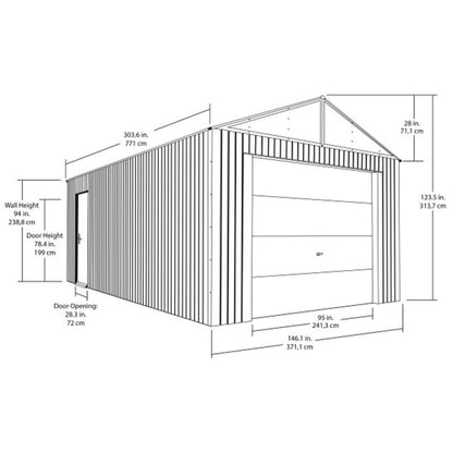 Everest 12' x 25' Garage - Charcoal