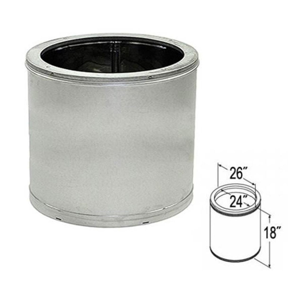 24'' x 18'' DuraTech Galvanized Chimney Pipe - 24DT-18