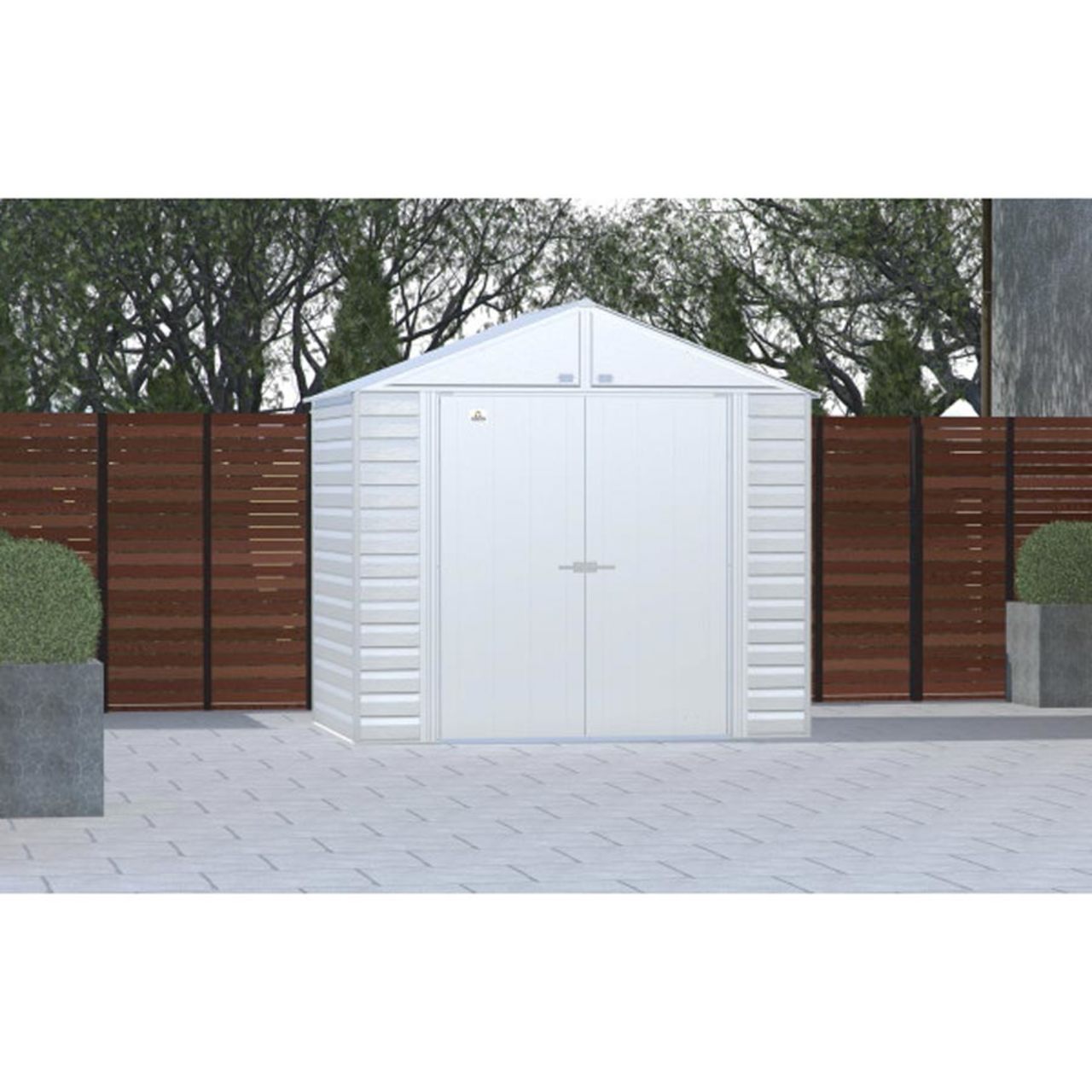 Arrow Select 8' x 6' Steel Storage Shed - Flute Gray