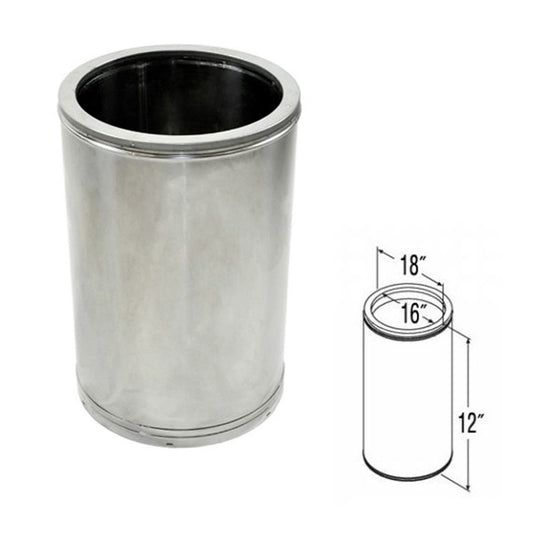 16'' x 12'' DuraTech Stainless Steel Chimney Pipe - 16DT-12SS