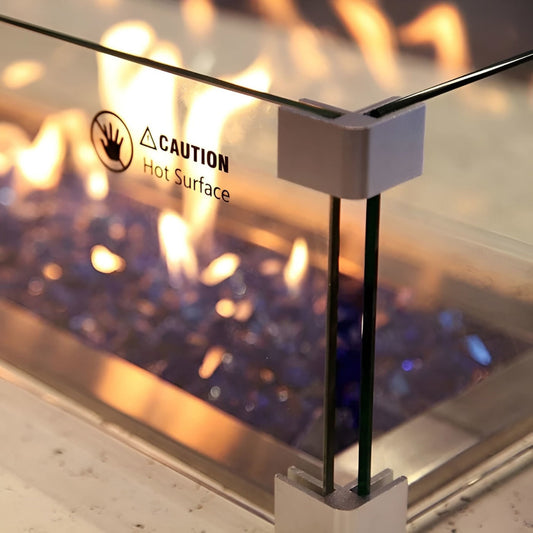 Grand Canyon Gas Logs Glass Wind Guard For 48" Linear Fire Table