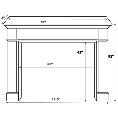 56" Williamsburg Unfinished Fireplace Surround by Pearl Mantels