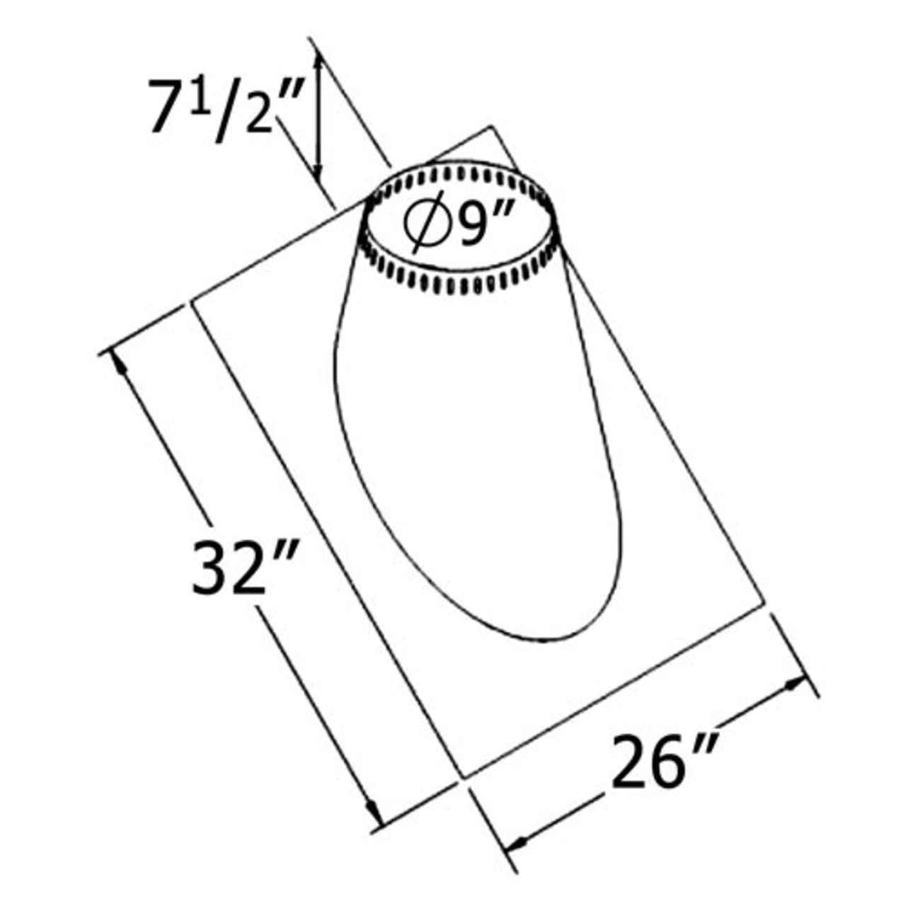 Shasta Vent 6 Inch Ventilated Roof Flashing - 12 Pitch