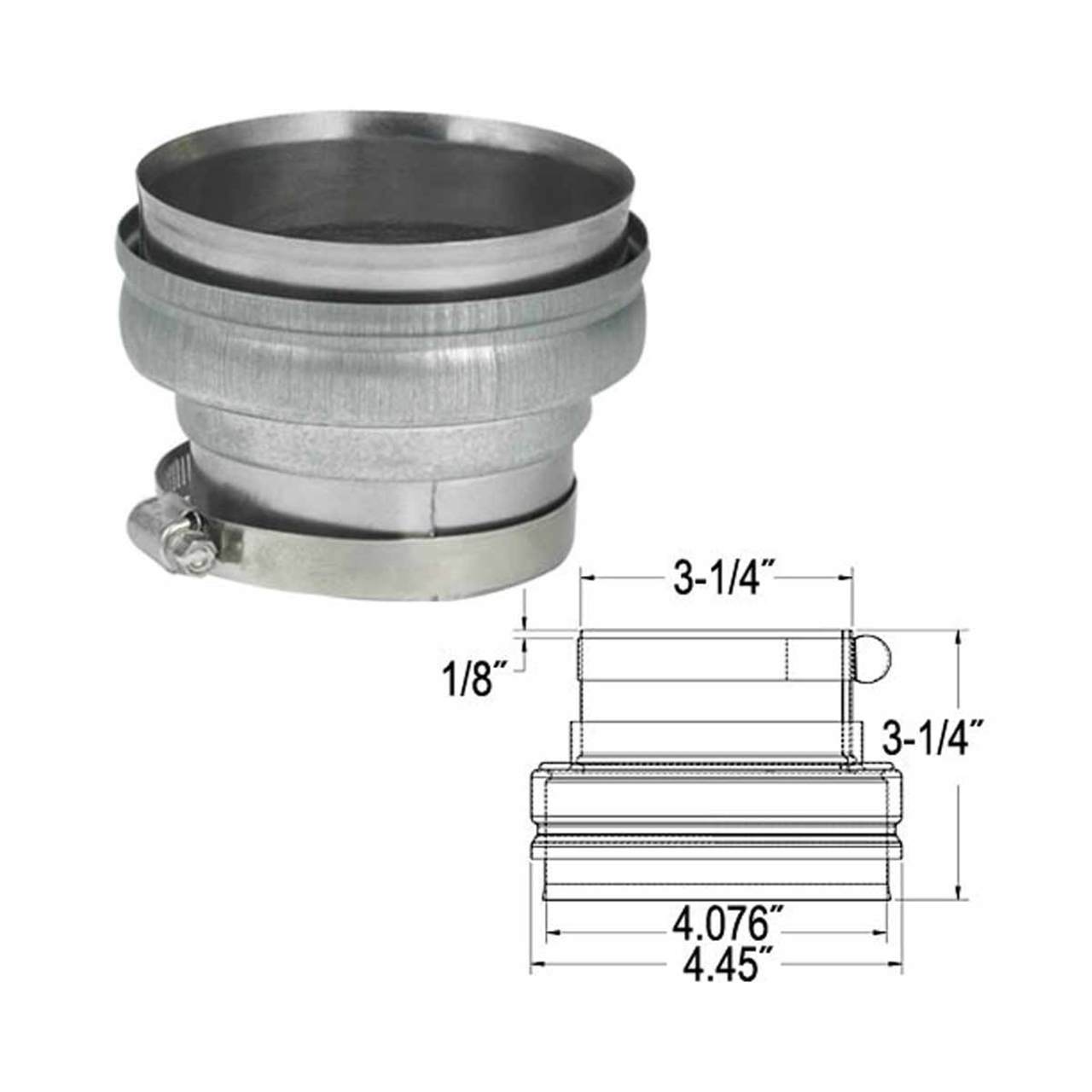 3" Selkirk VP Pellet Vent Pipe Multi-Fit Connector - 3VP-MFC