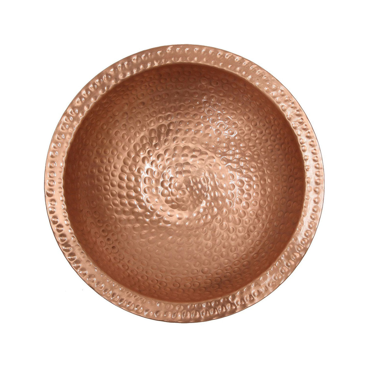 13" Hammered Solid Copper Staked Birdbath