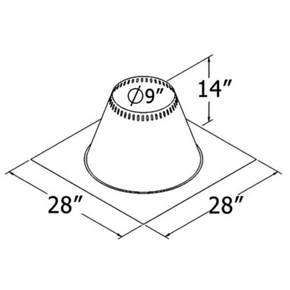 Shasta Vent 6 Inch Ventilated Roof Flashing - Flat