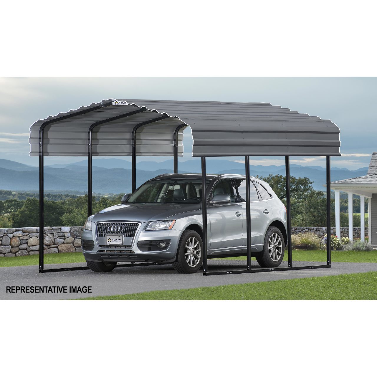Arrow 10' x 20' x 9' Carport - Charcoal