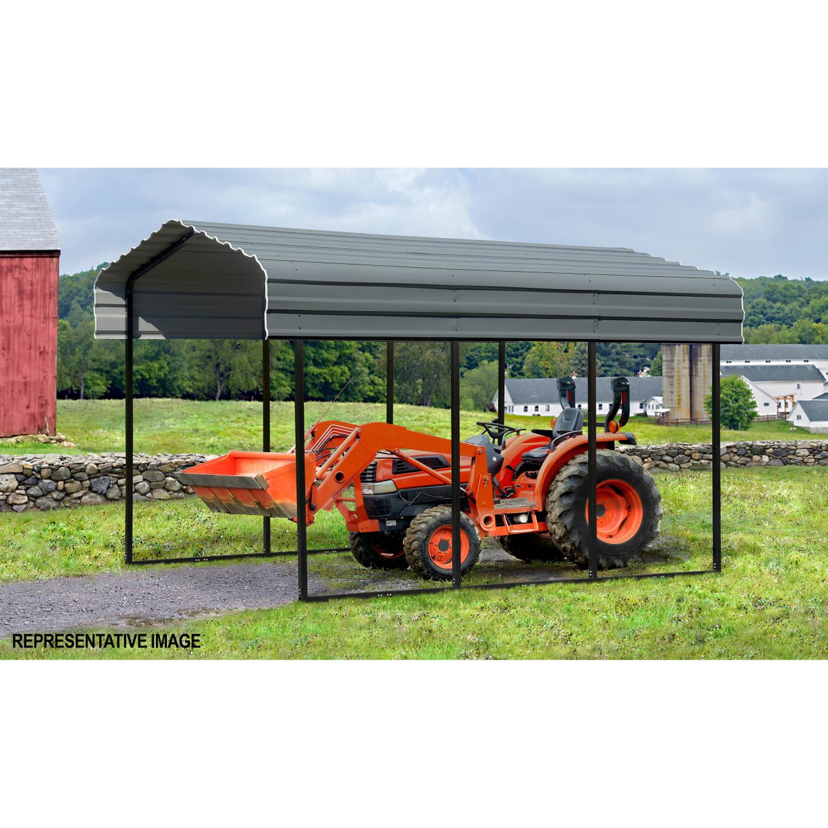 Arrow 10' x 20' x 9' Carport - Charcoal