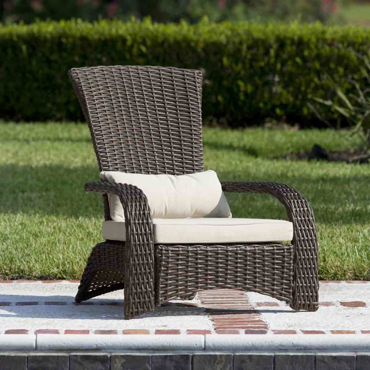Deluxe Adirondack Wicker Chair - Mocha