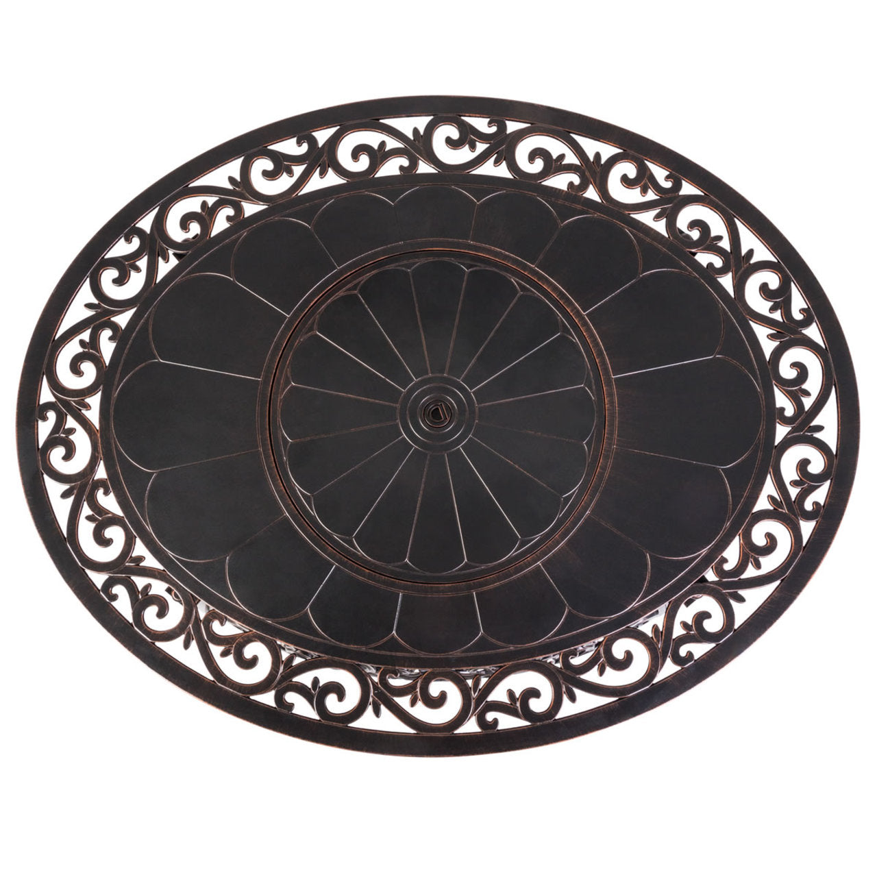 Fire Sense Toulon Oval Aluminum LP Fire Pit - 62198