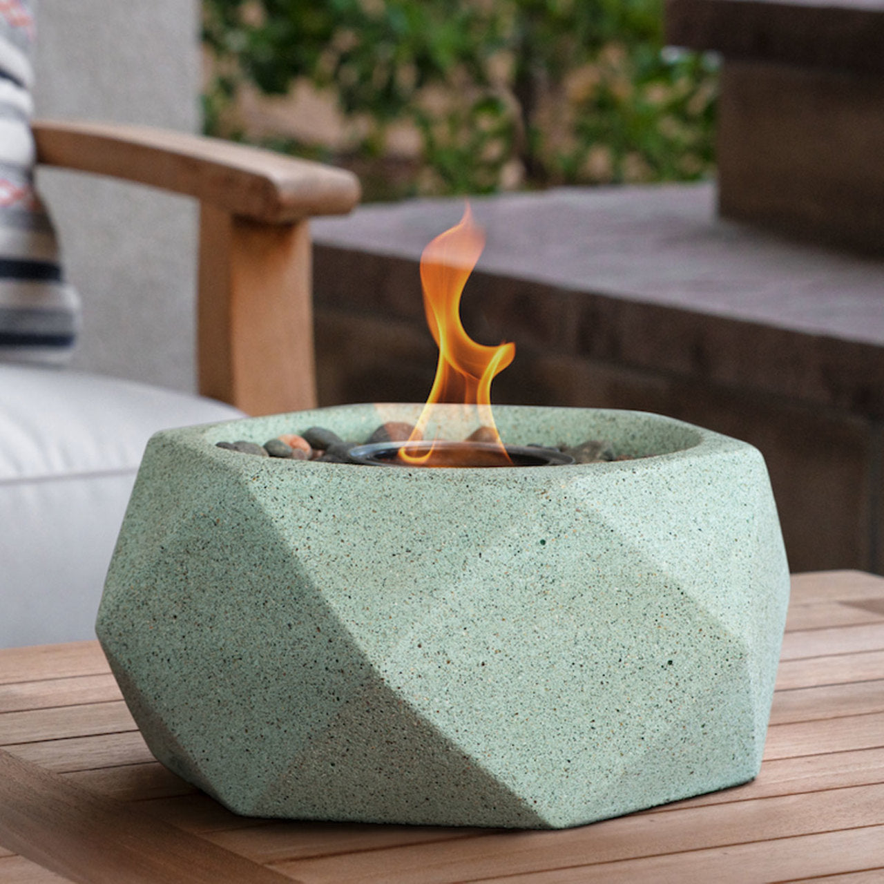 Geo Fire Bowl - Seafoam