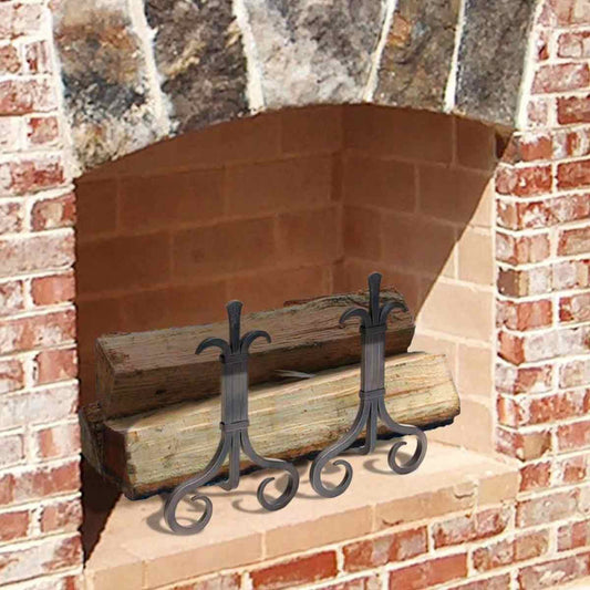 Pilgrim Natural Iron Grand Forge Fireplace Andirons