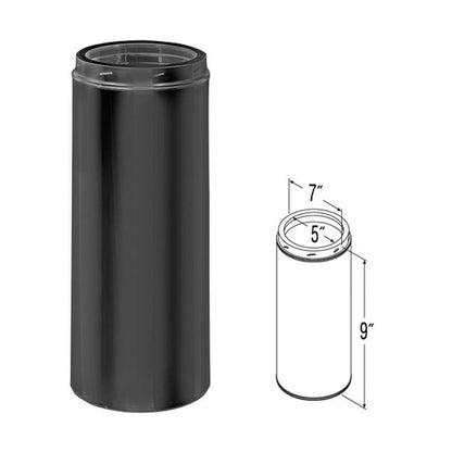 5 x 9 DuraTech Black Chimney Pipe - 5DT-09B