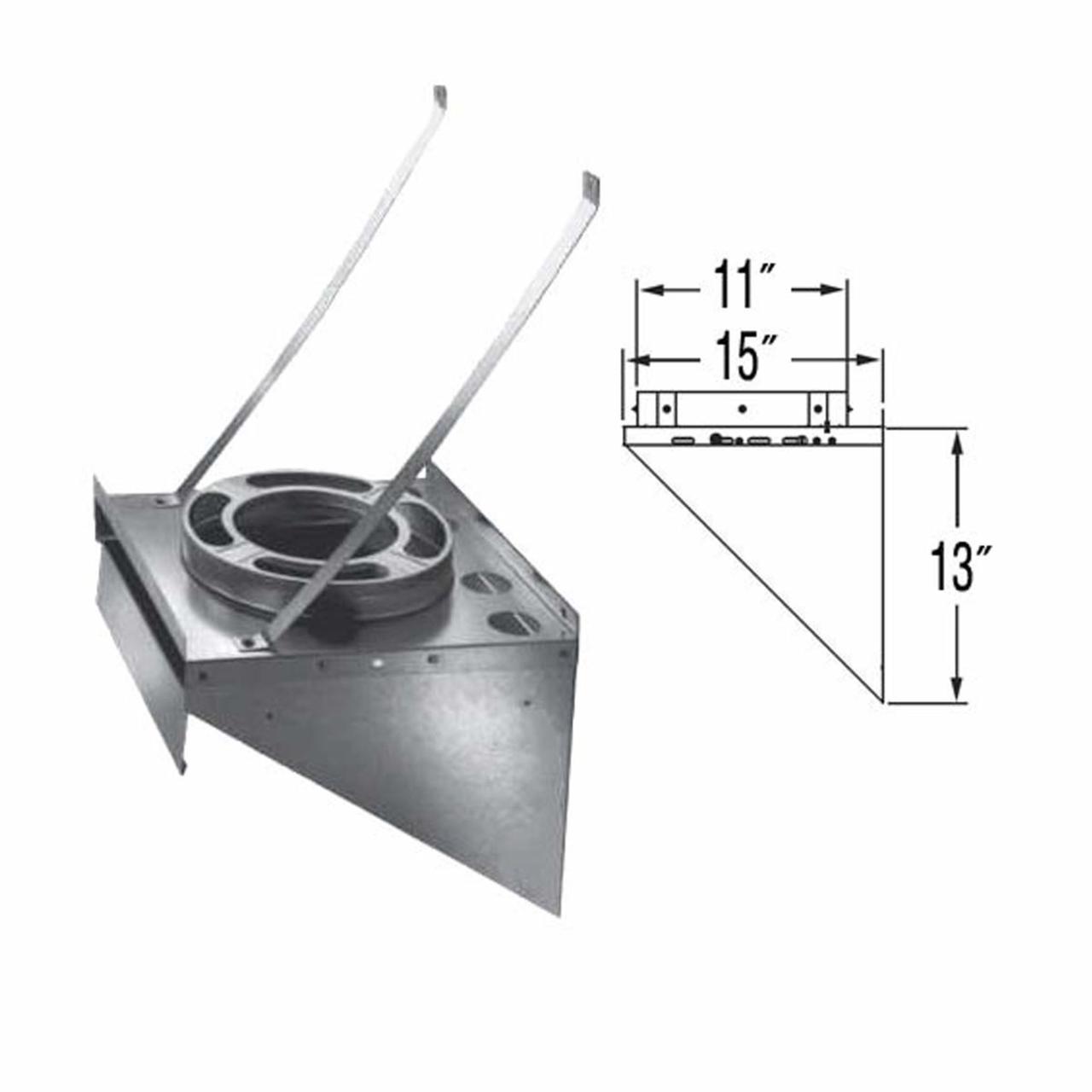 7" DuraPlus Galvanized Tee Support Bracket - 7DP-TSB