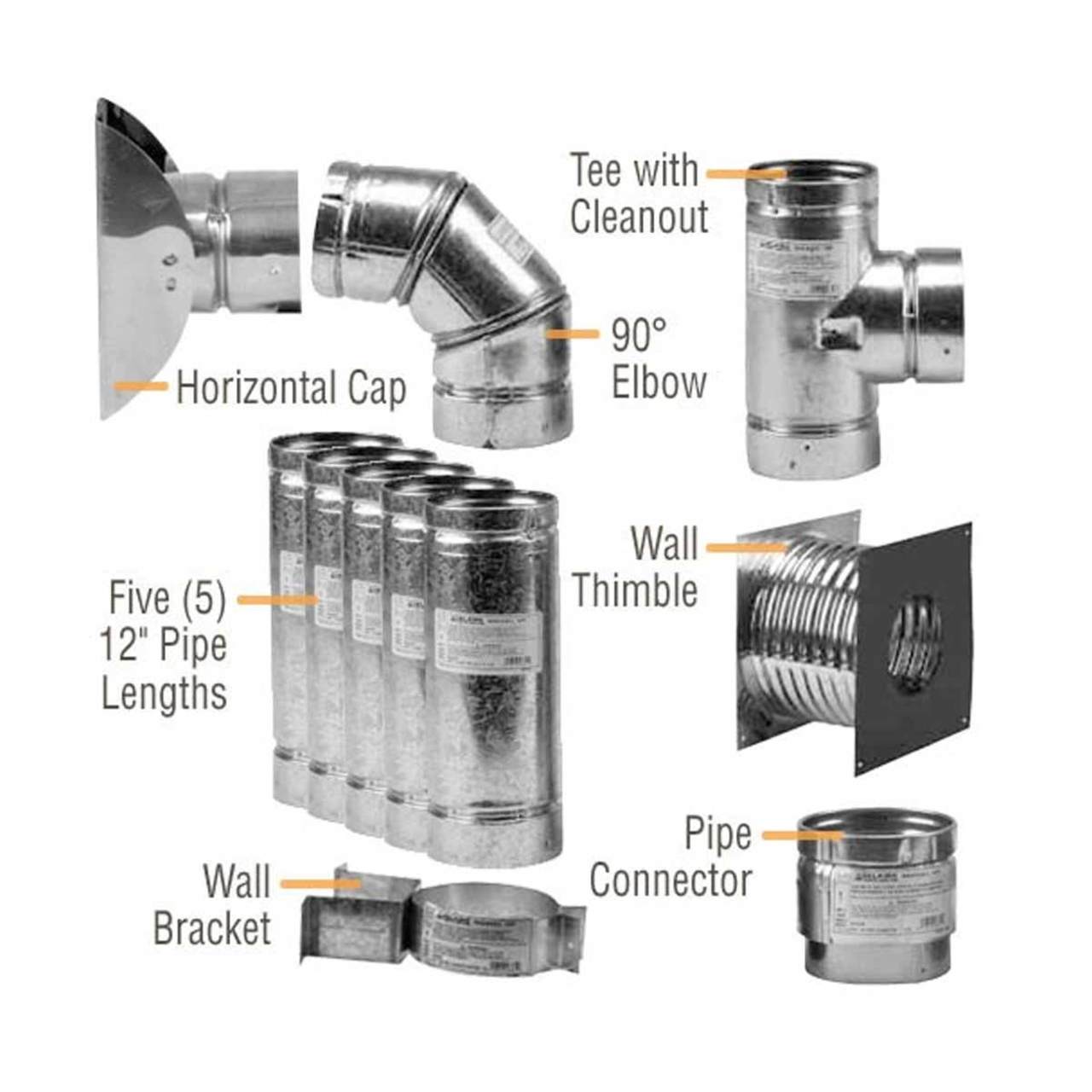 3" Selkirk VP Pellet Vent Pipe Thru-the-Wall Kit - 3VP-KIT