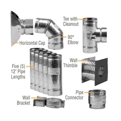 3" Selkirk VP Pellet Vent Pipe Thru-the-Wall Kit - 3VP-KIT