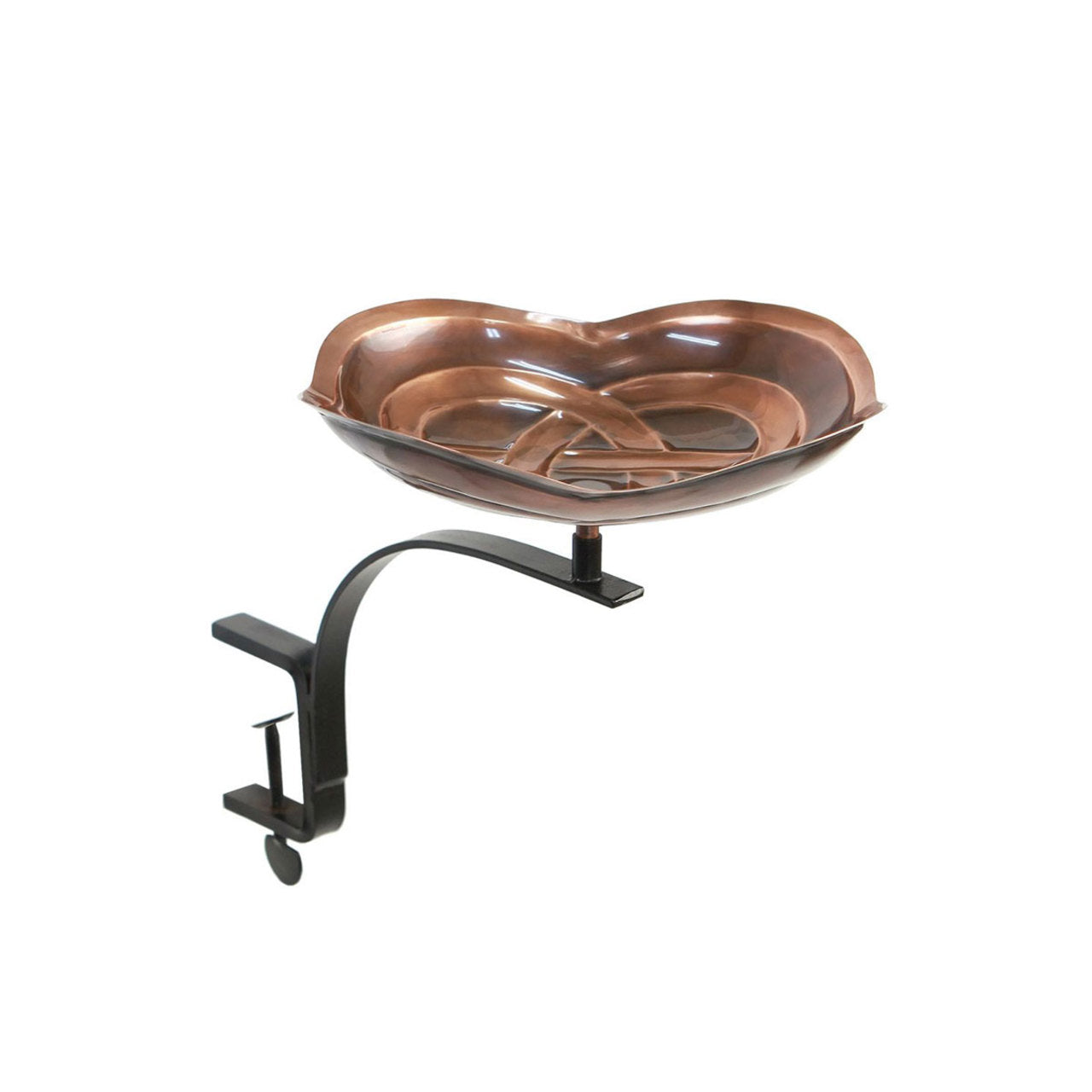 10.5" Dara Knot Copper Birdbath with Rail Mount Bracket