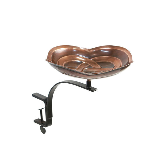 10.5" Dara Knot Copper Birdbath with Rail Mount Bracket