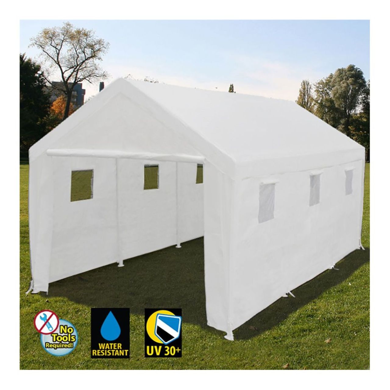 King Canopy  10' x 20' White 8 Leg Enclosed Canopy
