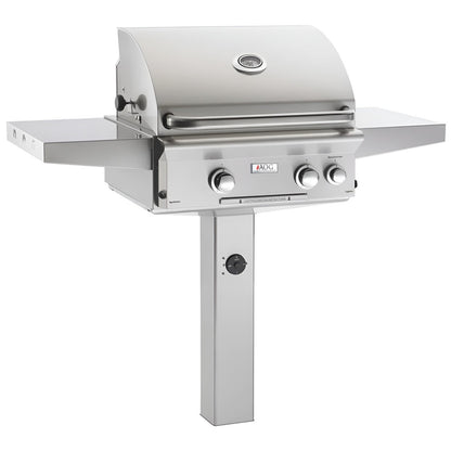 AOG 24" In-Ground Post Stainless Steel Grill with Rotisserie Backburner - 24NGL