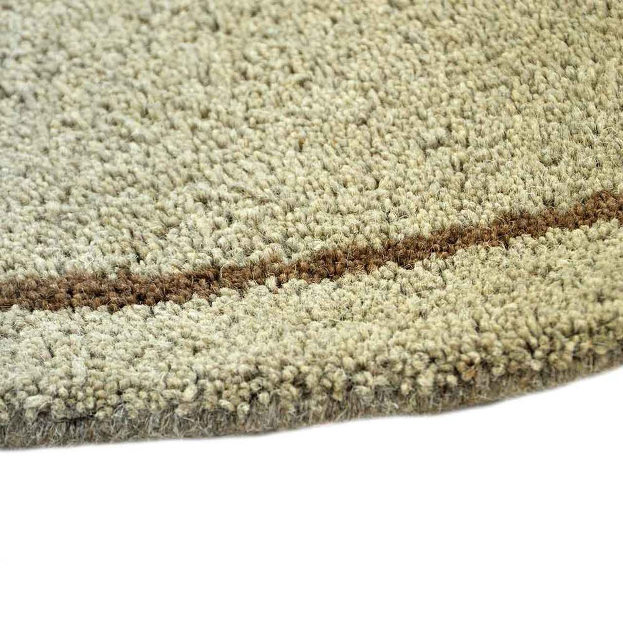 44" Beige Hand Tufted Wool Hearth Rug