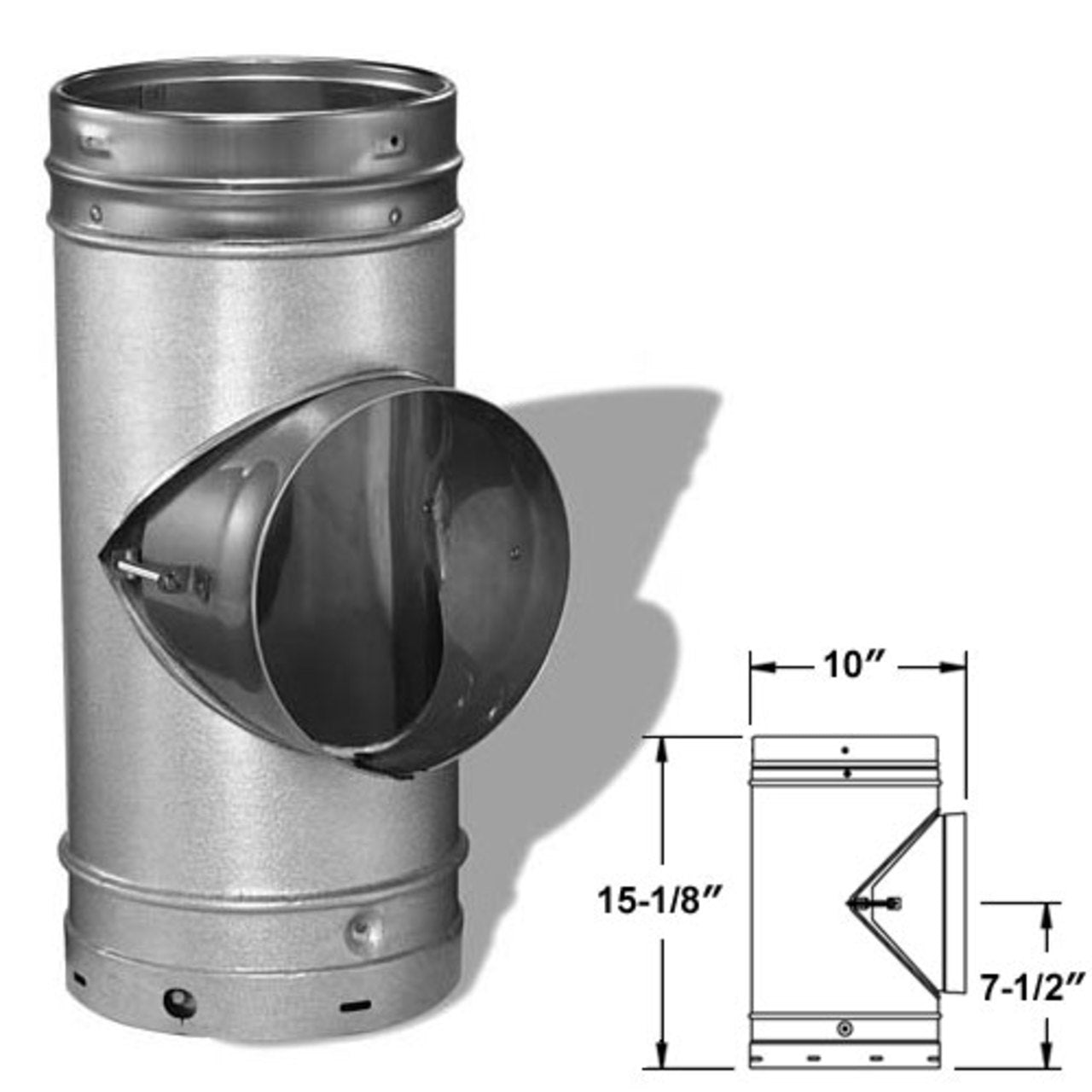 8'' DuraLiner Round Tee with Round Branch - 8DLR-T