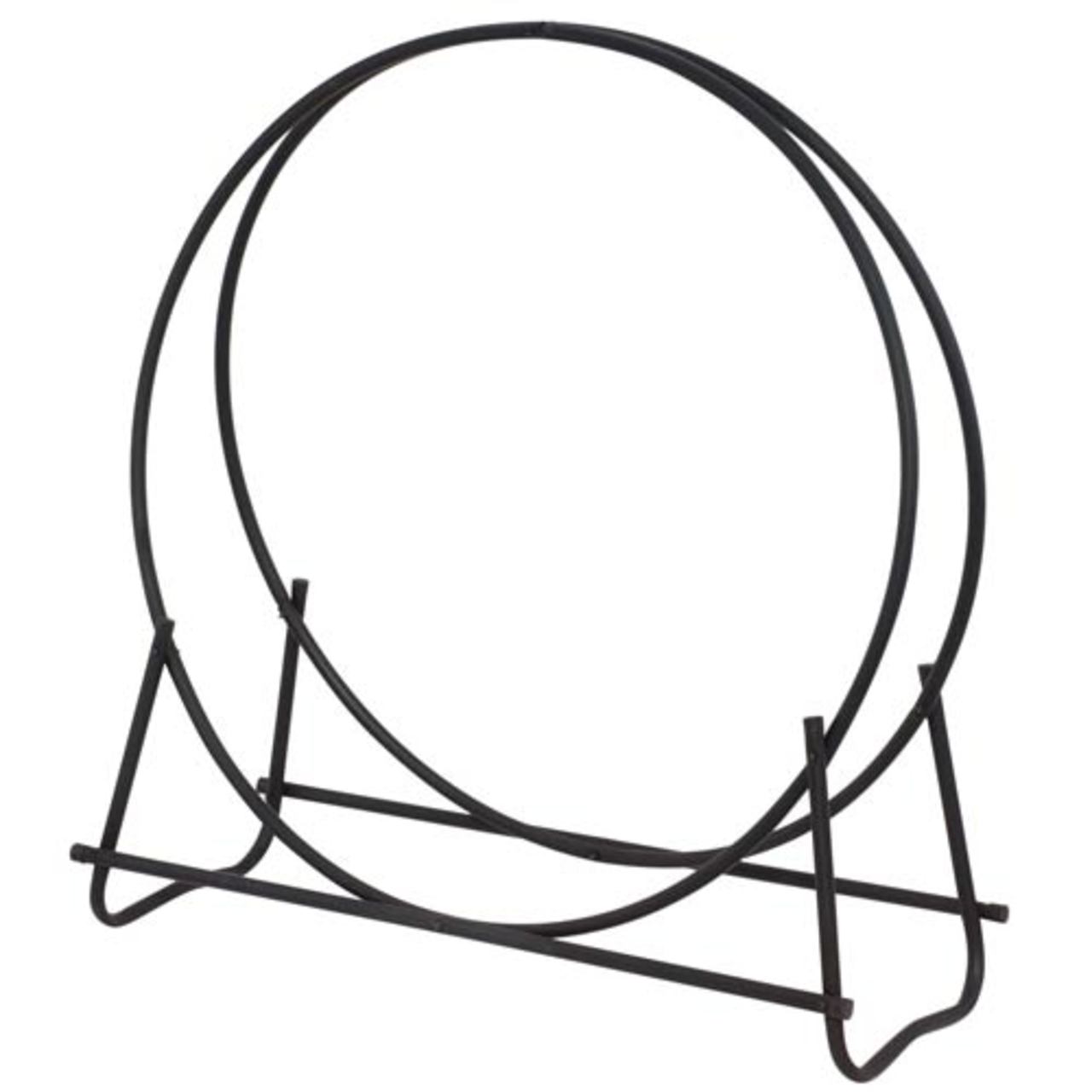 48" Dia Tubular Hoop Firewood Rack w/Black Finish