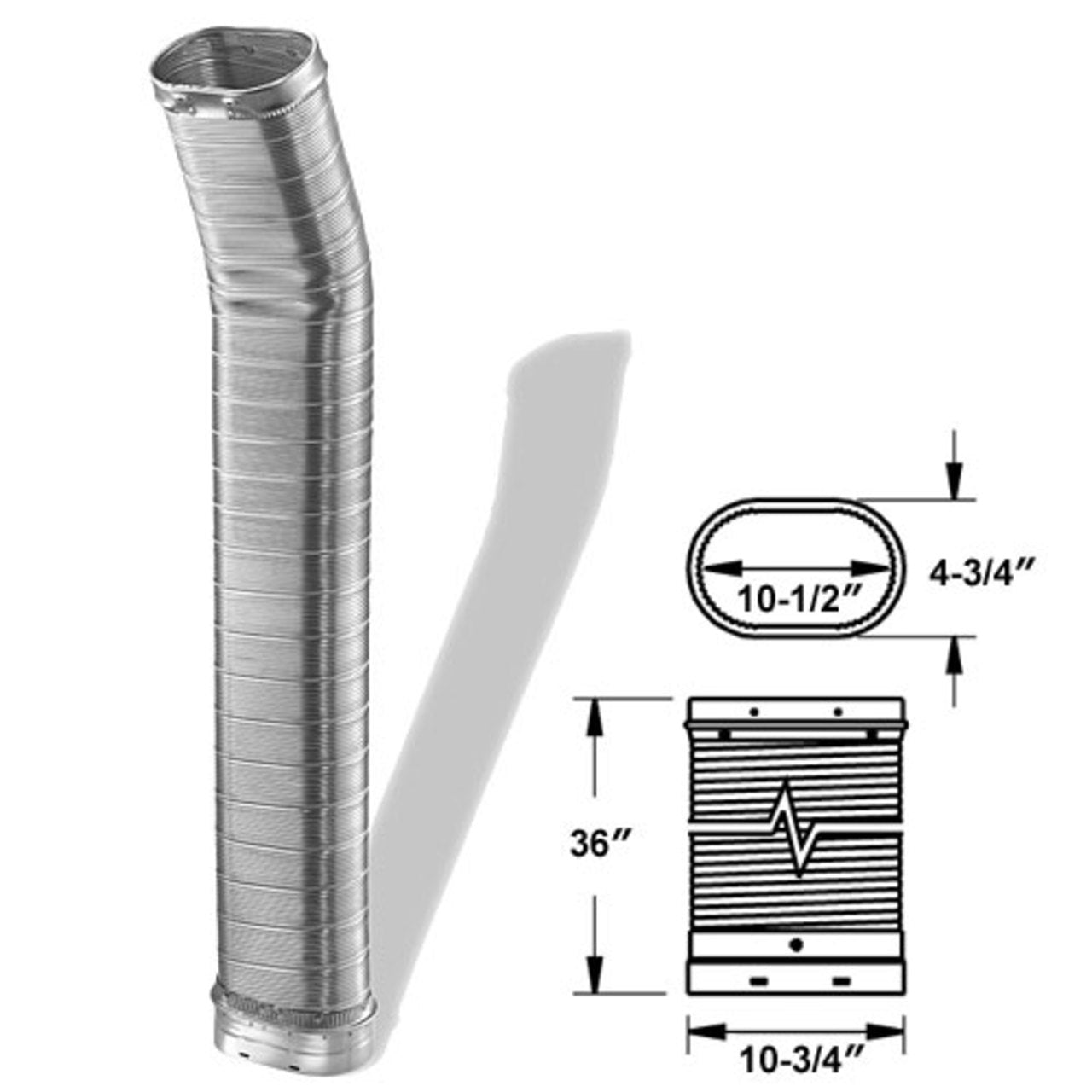 8" x 36" DuraLiner Oval Flex Chimney Relining Pipe - 8DLR-36OF