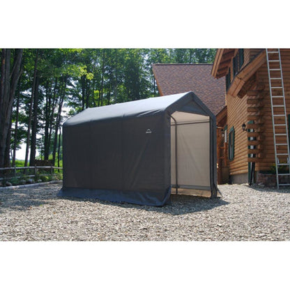 6 x 10 x 6 6" Gray Shed-in-a-Box with Peak Roof