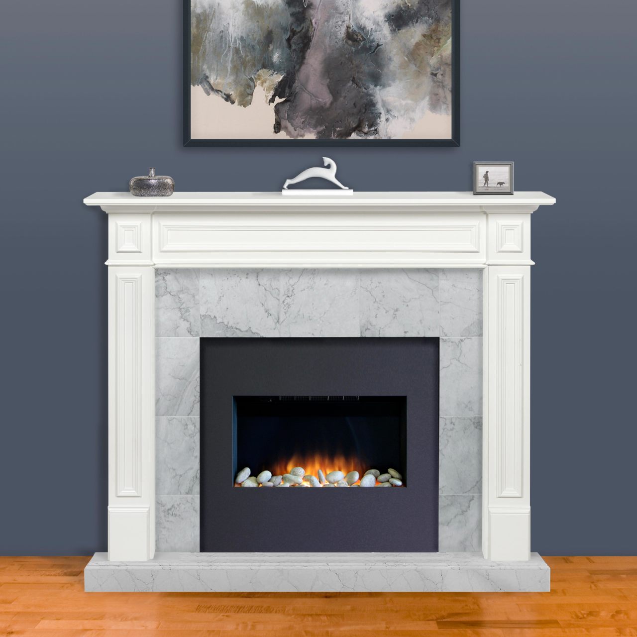 48" Mike MDF Fireplace Mantel by Pearl Mantels - White Paint Finish