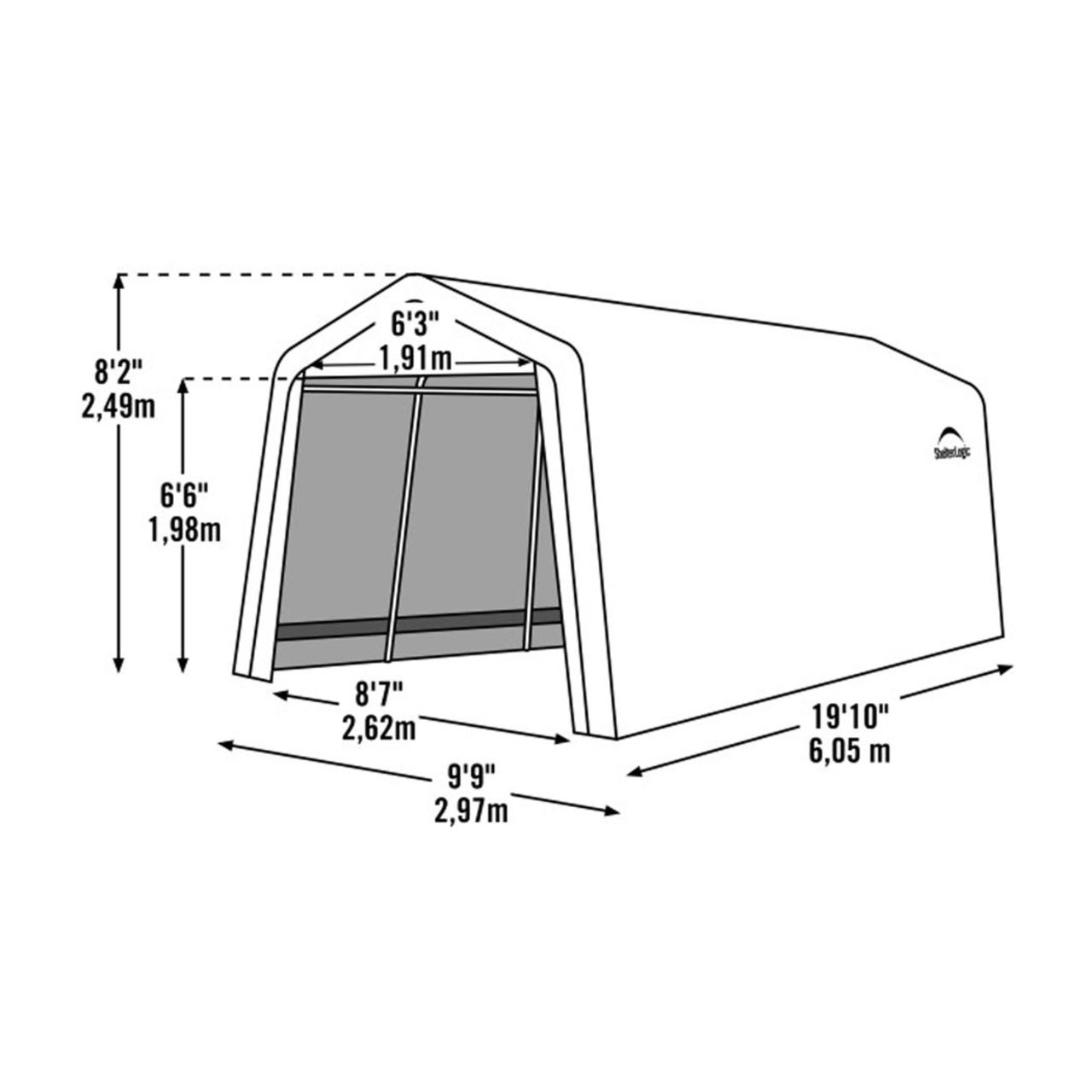 AutoShelter 10' x 20' Tan Garage