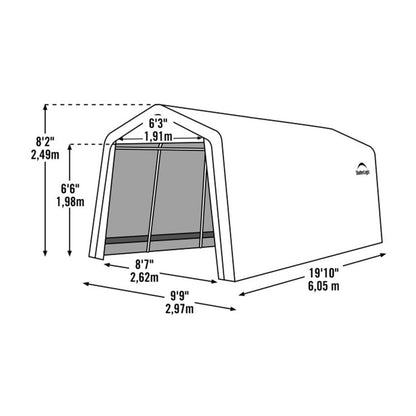 AutoShelter 10 x 20 Tan Garage