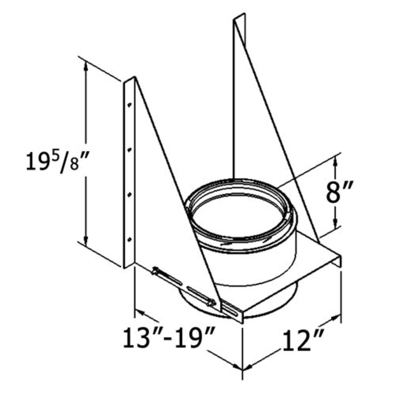 Shasta Vent 8 Inch Tee Support