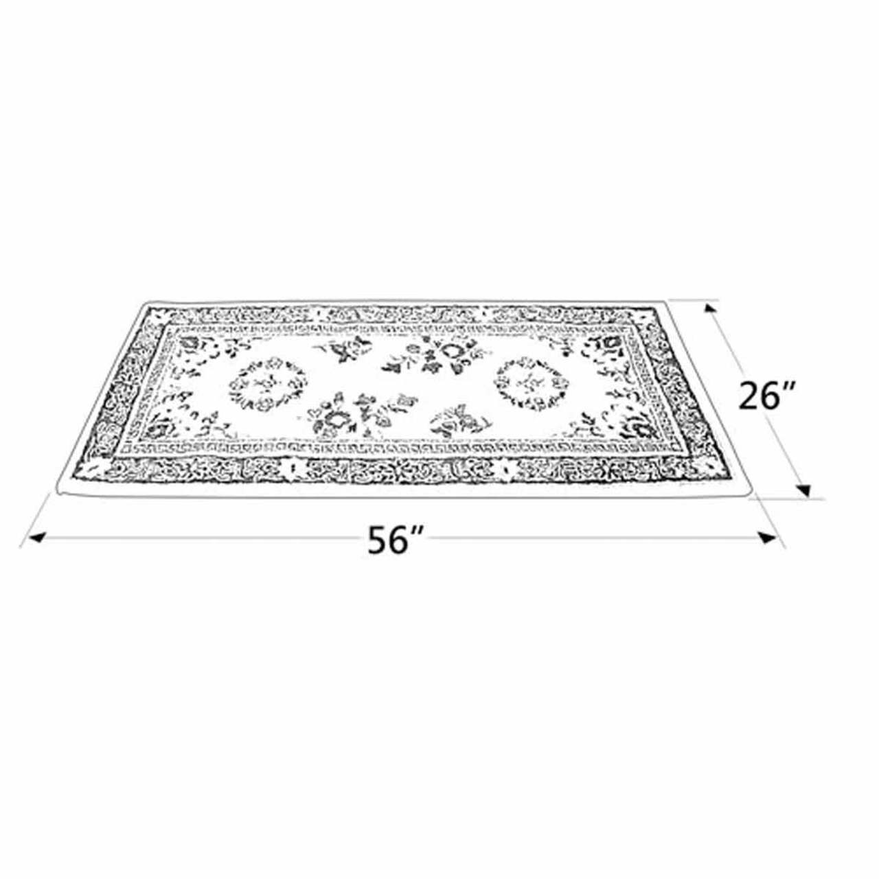 56" Rectangle Beige Oriental Fireplace Rug