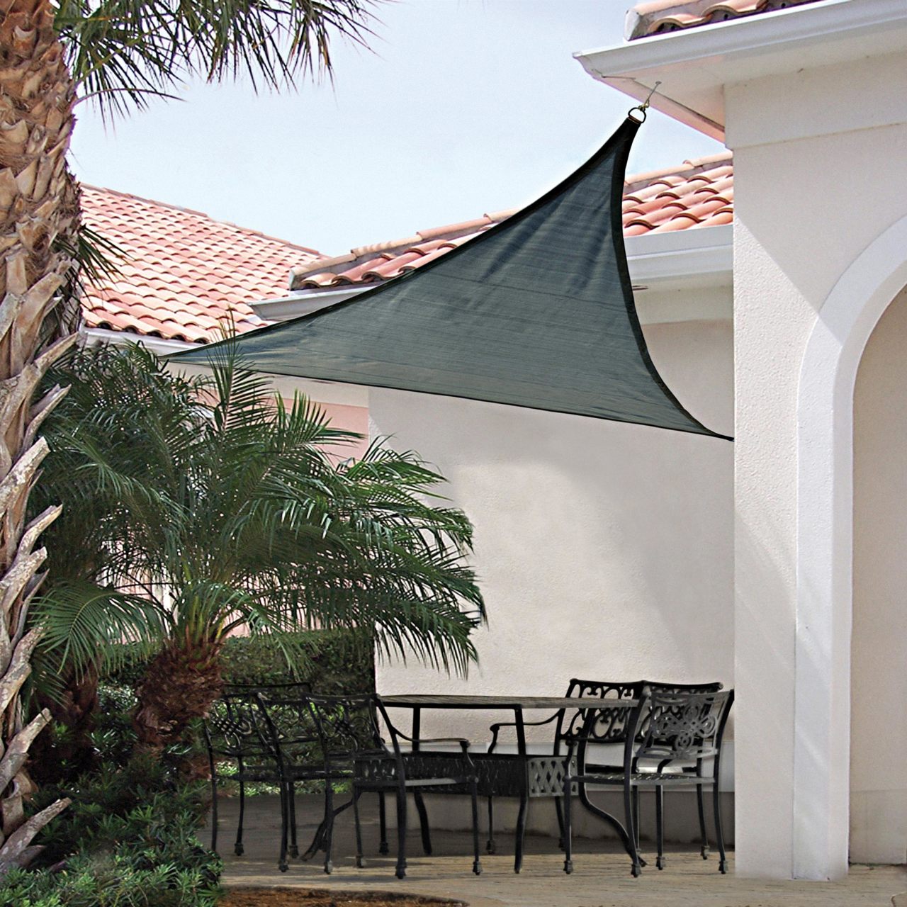 16' x 16' Heavyweight Triangle Shade Sail - Sea Blue
