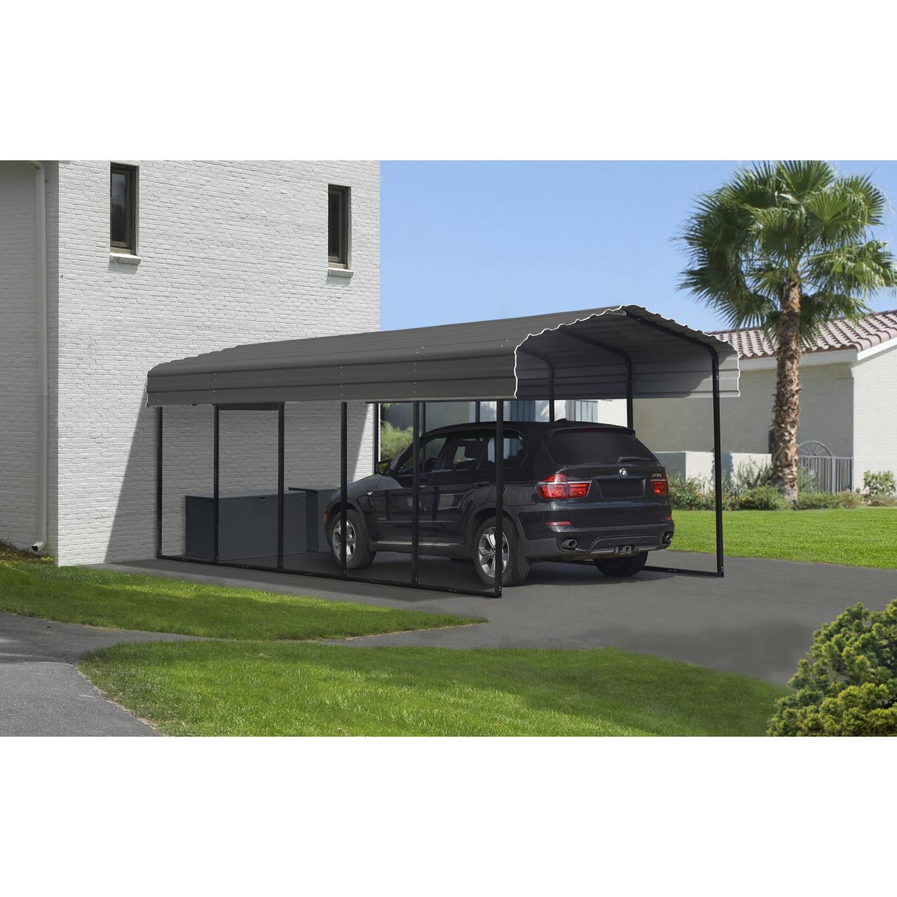Arrow 10' x 24' x 9' Carport - Charcoal