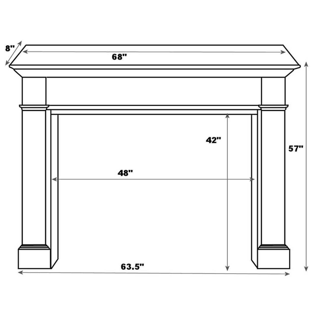48" Windsor Unfinished Fireplace Surround by Pearl Mantels