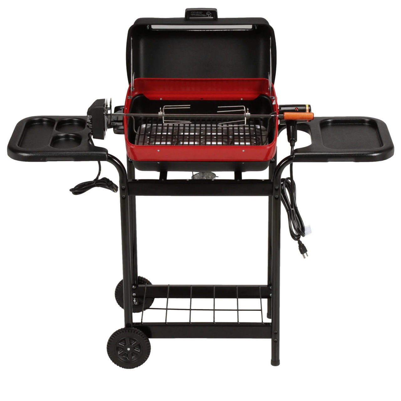 Americana 3-Zone Cart Electric Grill with Polymer Side Tables & Rotisserie - 9359U8.181