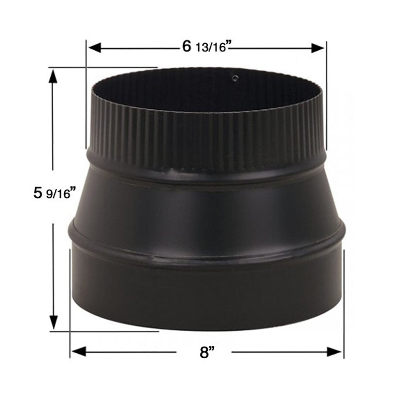 8" to 7" 24-Ga. Snap-Lock Black Reduce