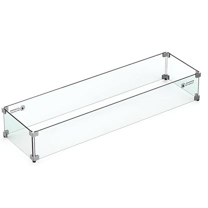 Grand Canyon Gas Logs Glass Wind Guard For 48" Linear Fire Table