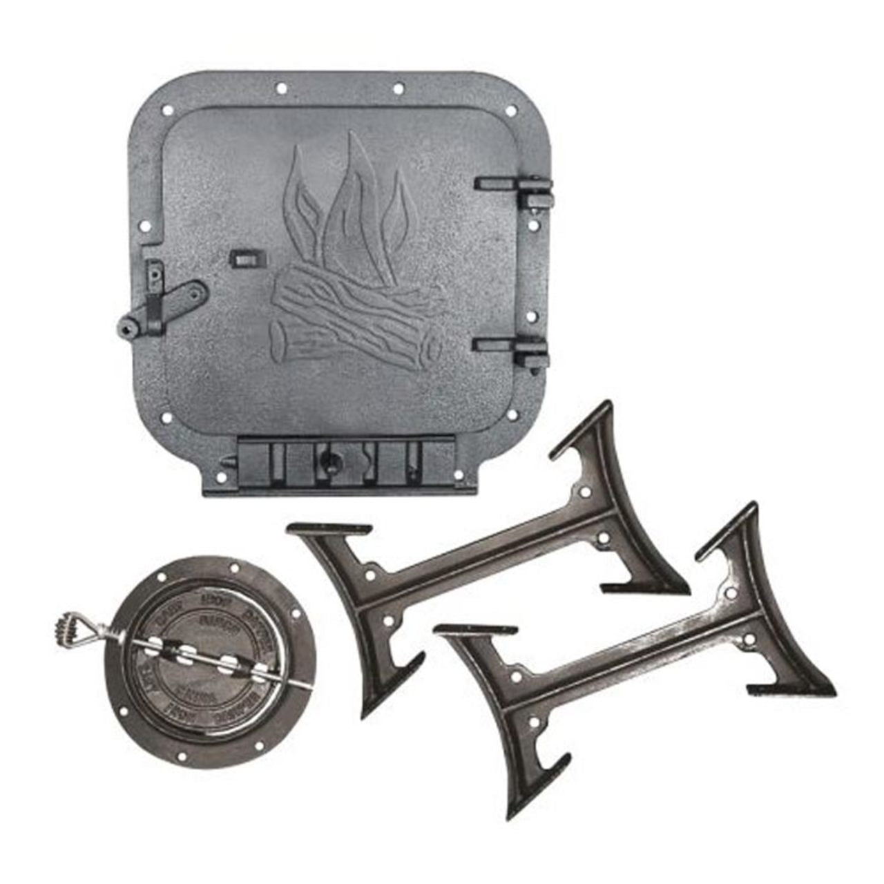 Wood Burning Barrel Camp Stove Kit - Black