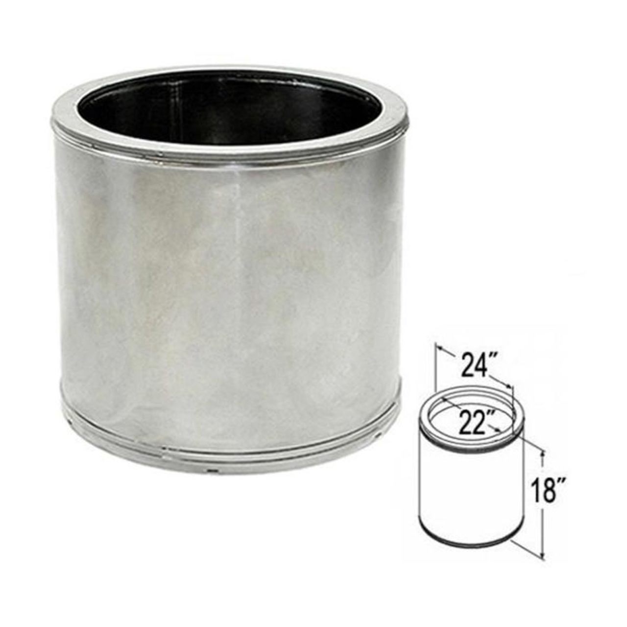 22'' x 18'' DuraTech Stainless Steel Chimney Pipe
